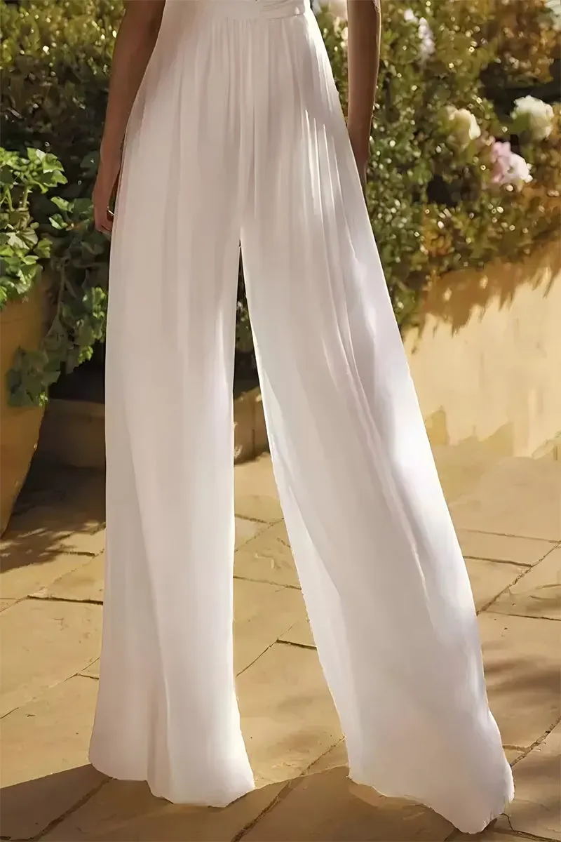 Bateau Floor Length Lace Chiffon Wedding Jumpsuit CW3584 sold by Cocomelody product image thumbnail 3