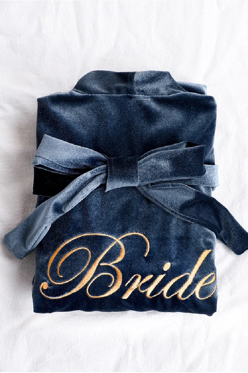 Velvet Knee Length Robe For Bride 600279553765 sold by Cocomelody product image thumbnail 5