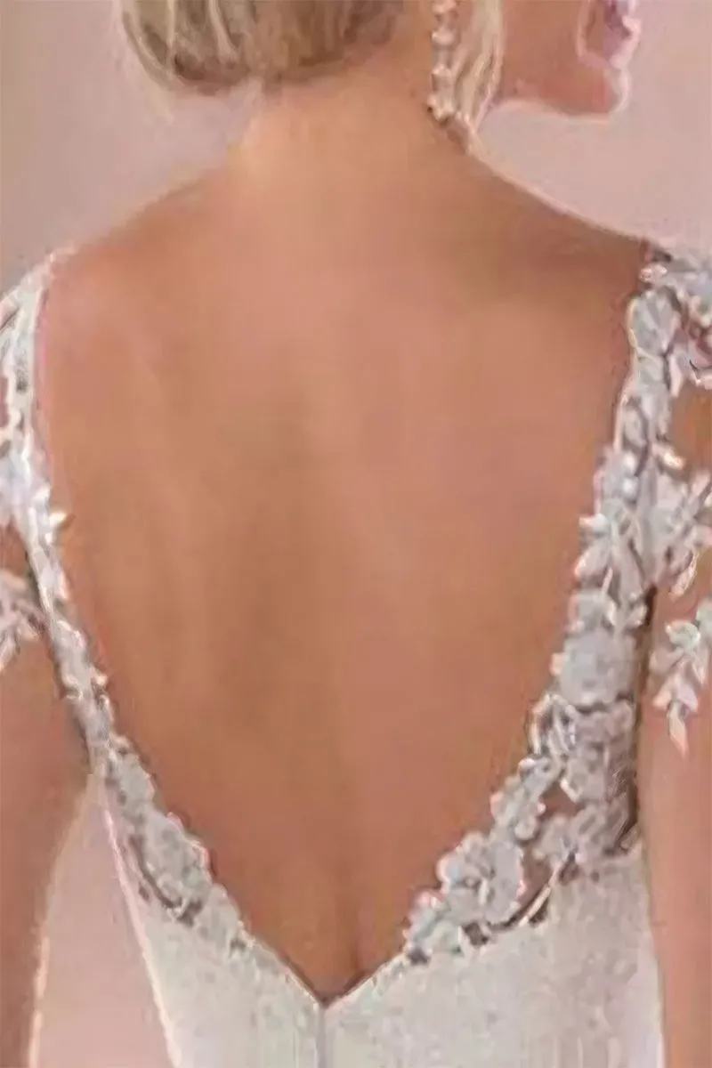 V-Neck Floor Length Chiffon Wedding Jumpsuit CW3582 sold by Cocomelody product image thumbnail 2