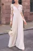 V-Neck Floor Length Chiffon Wedding Jumpsuit CW3582 sold by Cocomelody