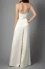 V-Neck Floor Length Silk-Like Wedding Jumpsuit CW3581 sold by Cocomelody