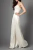 V-Neck Floor Length Silk-Like Wedding Jumpsuit CW3581 sold by Cocomelody