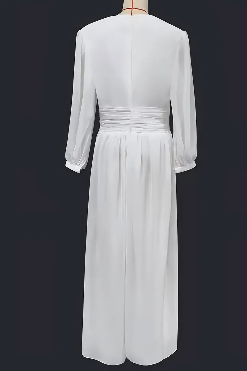 V-Neck Floor Length Chiffon Wedding Jumpsuit CW3573 sold by Cocomelody product image thumbnail 2