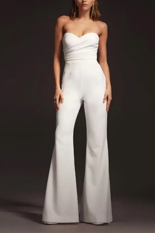 Strapless Floor Length Elastic Cloth Wedding Jumpsuit CW3572 sold by Cocomelody