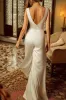 Illusion Floor Length Chiffon Wedding Jumpsuit CW3571 sold by Cocomelody