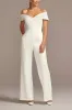 Off The Shoulder Floor Length Elastic Cloth Wedding Jumpsuit CW3566 sold by Cocomelody