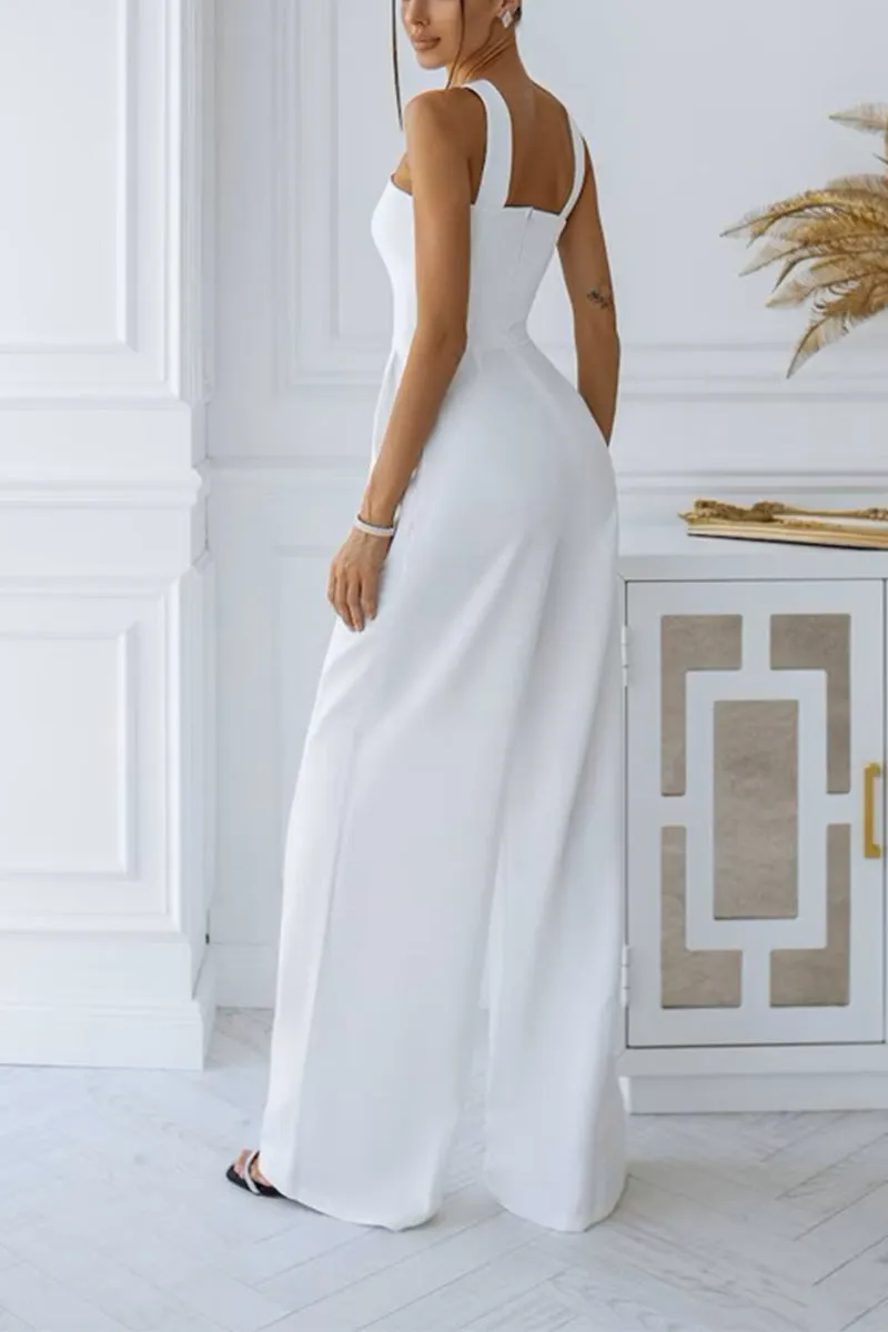 Halter Floor Length Elastic Cloth Wedding Jumpsuit CW3564 sold by Cocomelody product image thumbnail 2