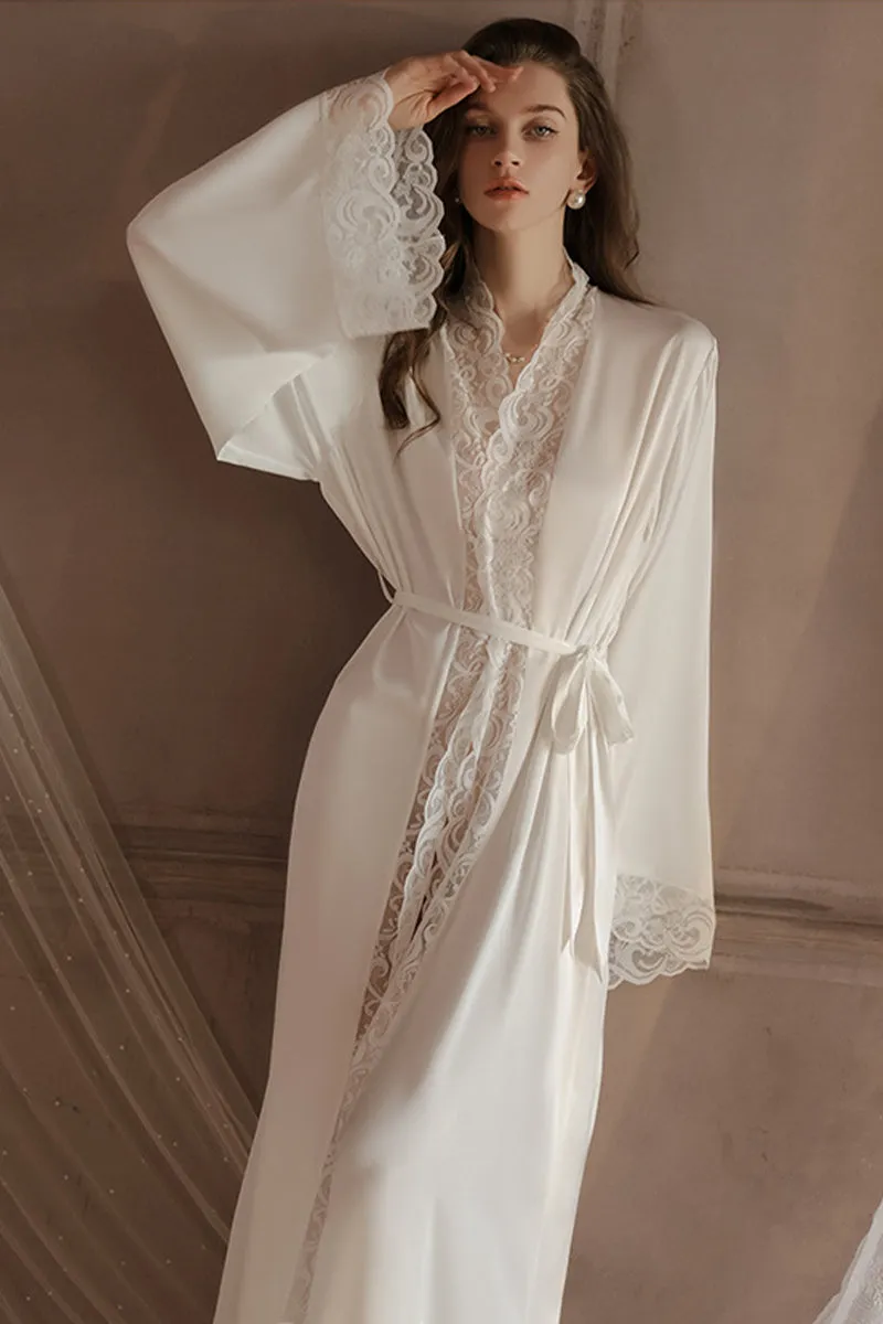 Sexy Lace Panelled Length Robes For Bride 875471798417 sold by Cocomelody