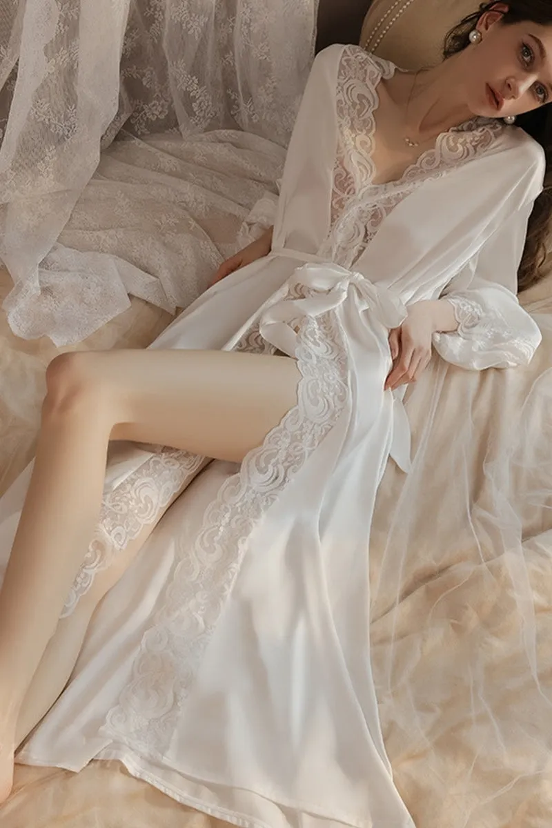 Sexy Lace Panelled Length Robes For Bride 875471798417 sold by Cocomelody product image thumbnail 2