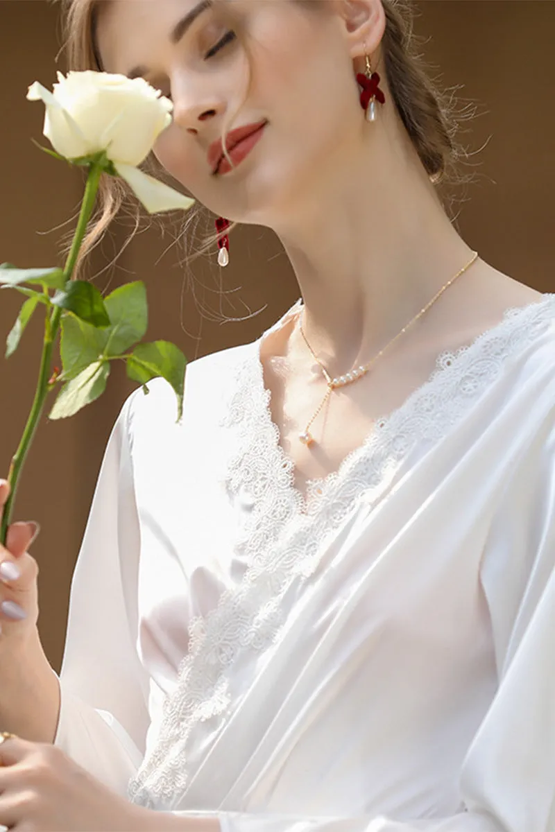 Sexy Lace Panelled Length Robes For Bride 767773154362 sold by Cocomelody product image thumbnail 2