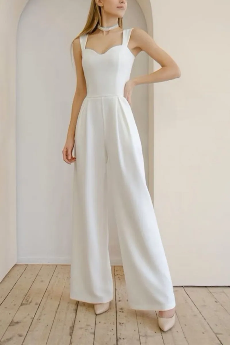 Sweetheart Floor Length Elastic Cloth Wedding Jumpsuit CW3560 sold by Cocomelody