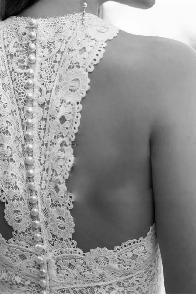 Halter Floor Length Chiffon Wedding Jumpsuit CW3559 sold by Cocomelody product image thumbnail 3