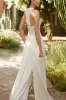 Halter Floor Length Chiffon Wedding Jumpsuit CW3559 sold by Cocomelody