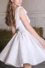 A-Line Short-Mini Satin Little White Dress 100033 sold by Cocomelody