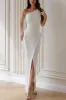Sheath-Column Ankle Length Elastic Cloth Little White Dress 100030 sold by Cocomelody