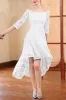 A-Line High-Low Lace Little White Dress 100024 sold by Cocomelody