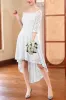 A-Line High-Low Lace Little White Dress 100024 sold by Cocomelody