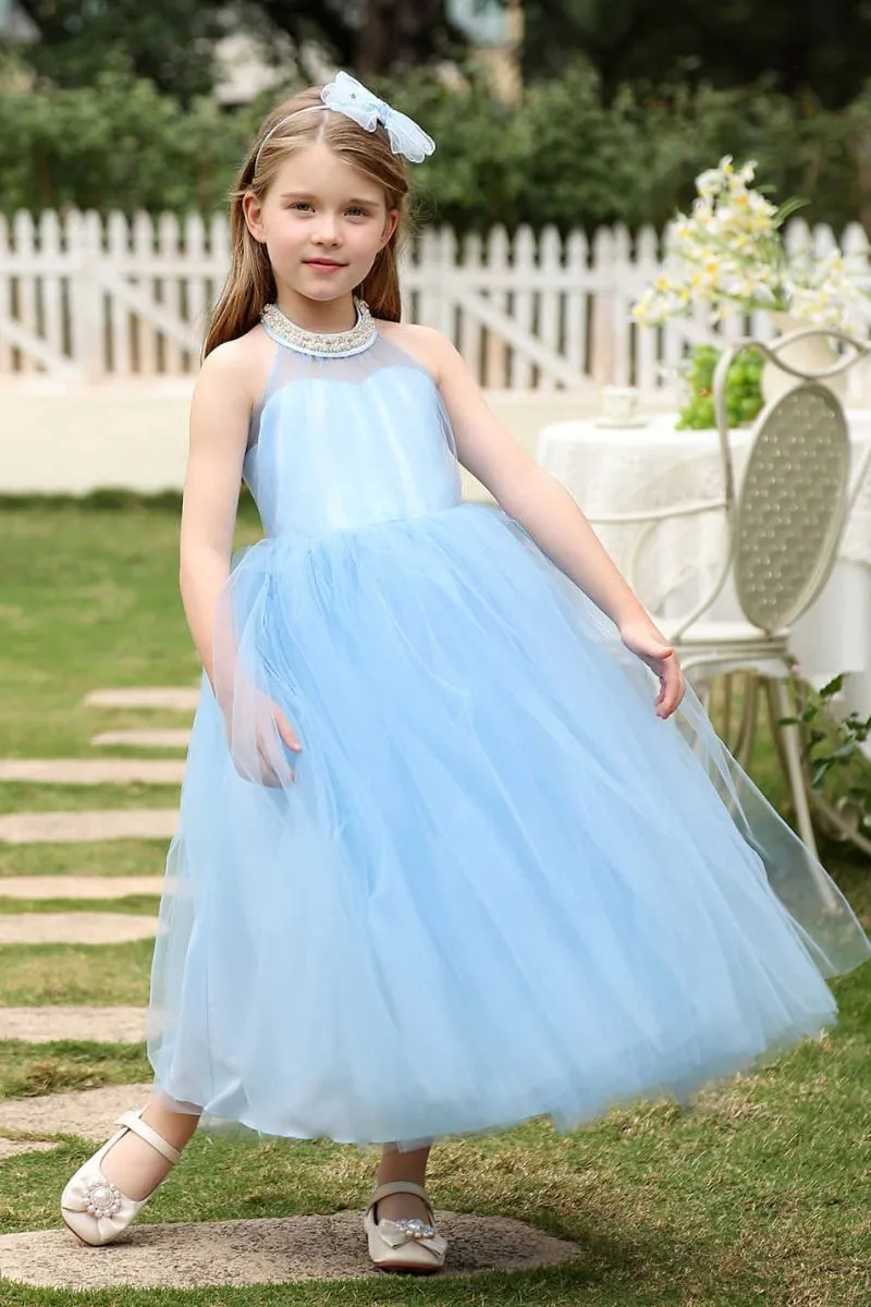 A-Line Midi Tulle Flower Girl Dress CF0381 sold by Cocomelody product image thumbnail 4