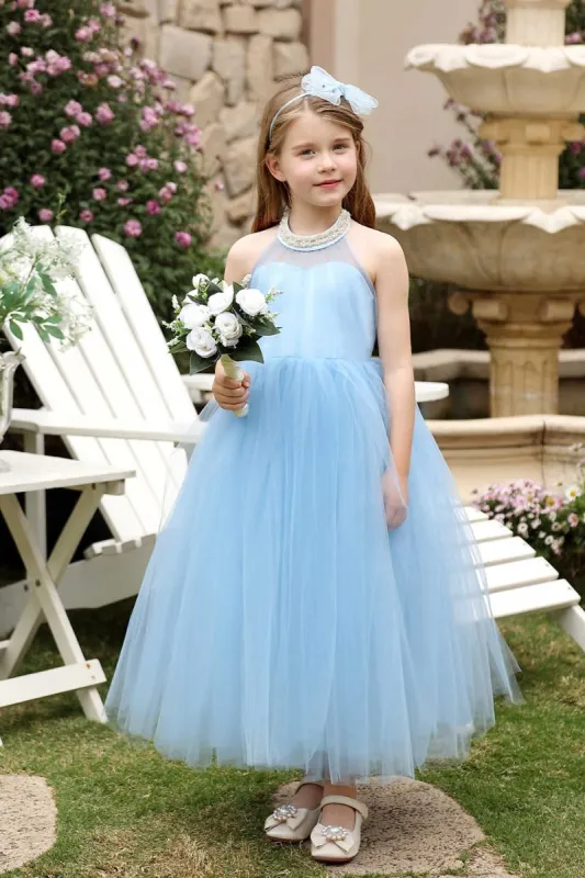 A-Line Midi Tulle Flower Girl Dress CF0381 sold by Cocomelody
