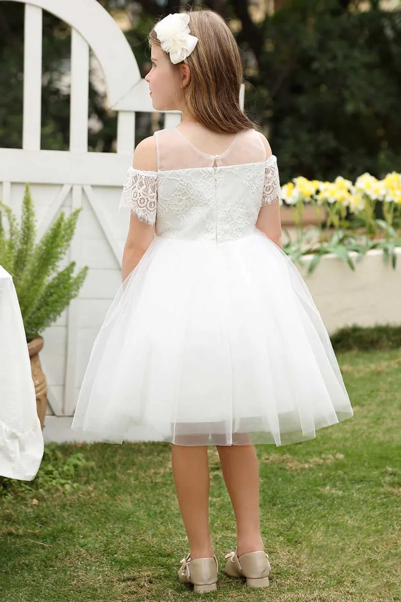 A-Line Midi Tulle Flower Girl Dress CF0378 sold by Cocomelody product image thumbnail 2