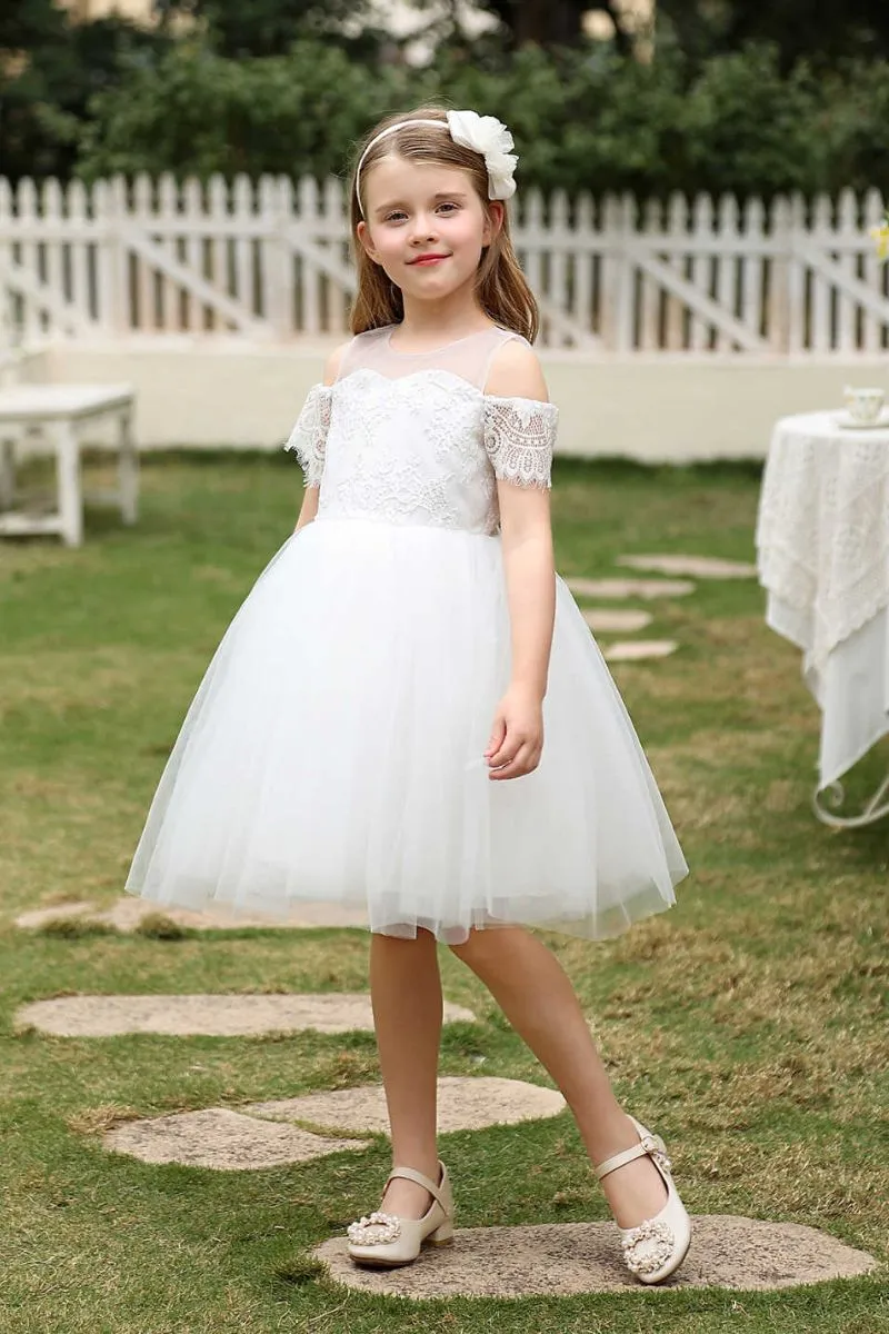 A-Line Midi Tulle Flower Girl Dress CF0378 sold by Cocomelody product image thumbnail 4
