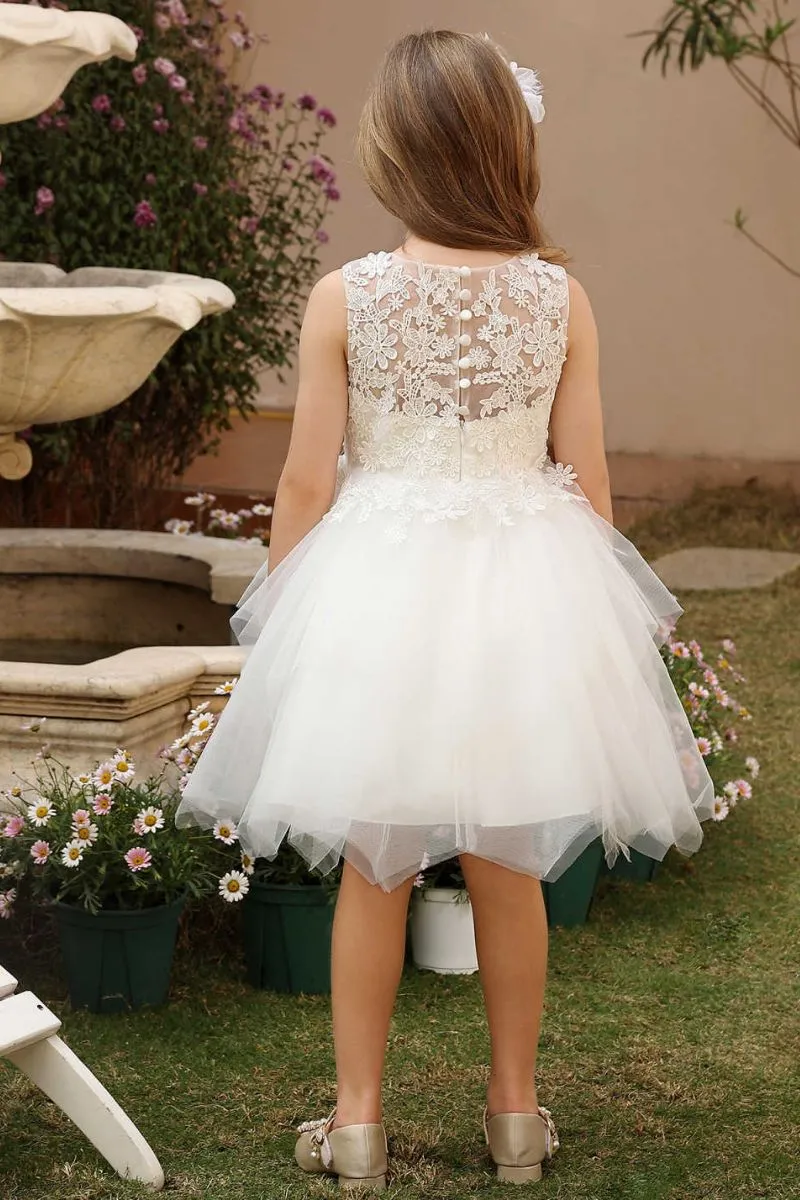 A-Line Midi Tulle Flower Girl Dress CF0377 sold by Cocomelody product image thumbnail 2