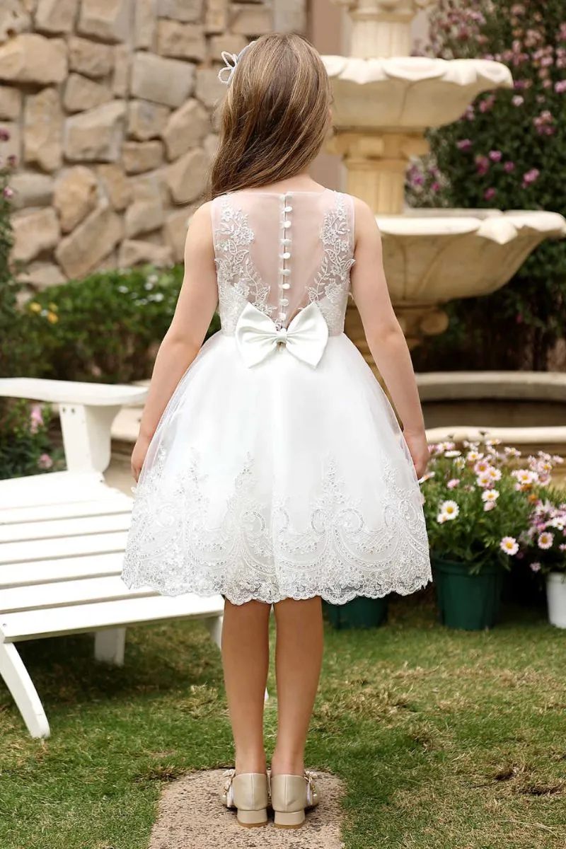 A-Line Midi Tulle Flower Girl Dress CF0376 sold by Cocomelody product image thumbnail 2