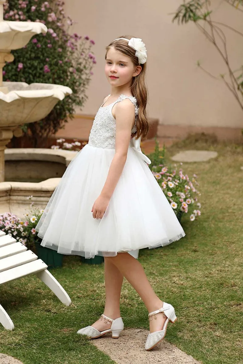 A-Line Midi Tulle Flower Girl Dress CF0374 sold by Cocomelody product image thumbnail 4