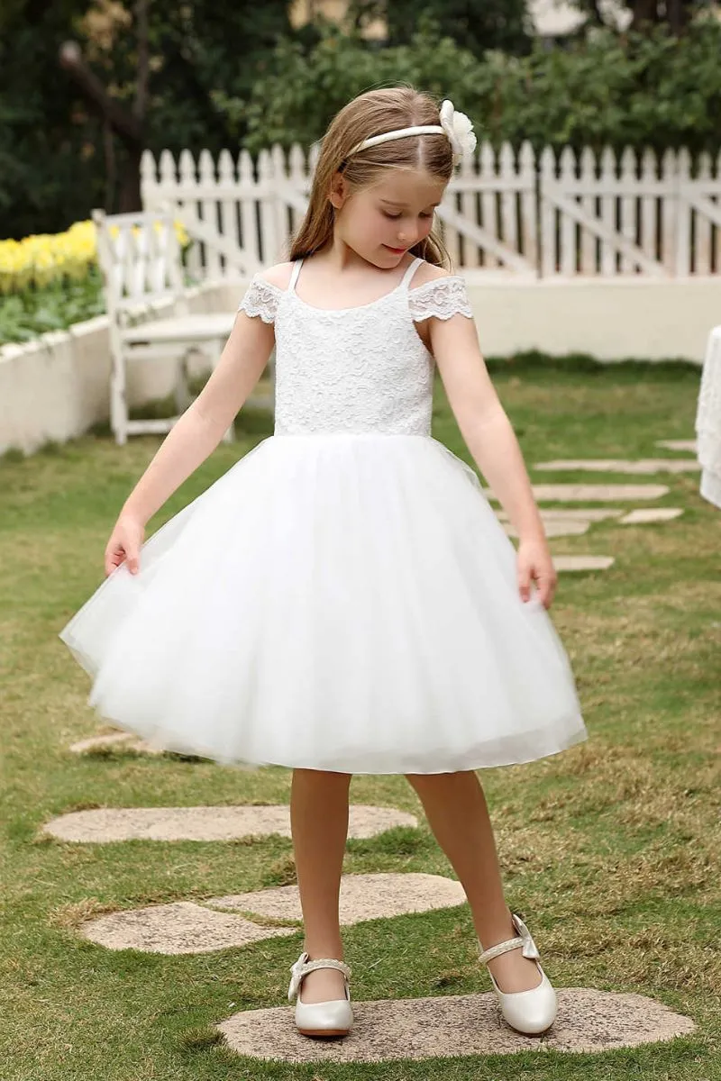 A-Line Midi Tulle Flower Girl Dress CF0372 sold by Cocomelody product image thumbnail 4