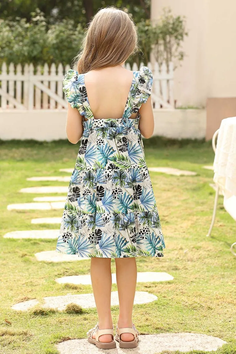 A-Line Midi Print Flower Girl Dress CF0369 sold by Cocomelody product image thumbnail 2