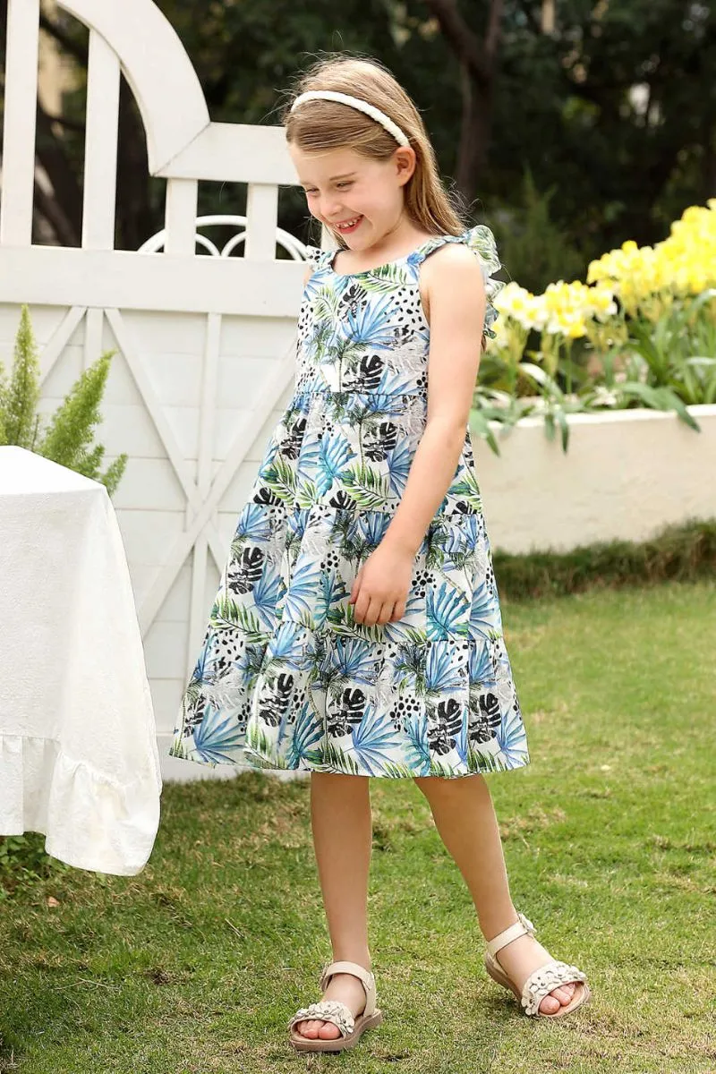 A-Line Midi Print Flower Girl Dress CF0369 sold by Cocomelody
