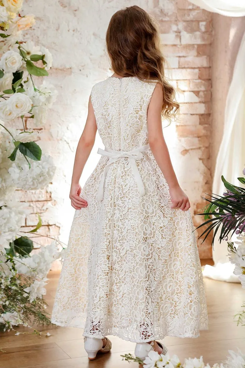 A-Line Maxi lace Flower Girl Dress CF0364 sold by Cocomelody product image thumbnail 2