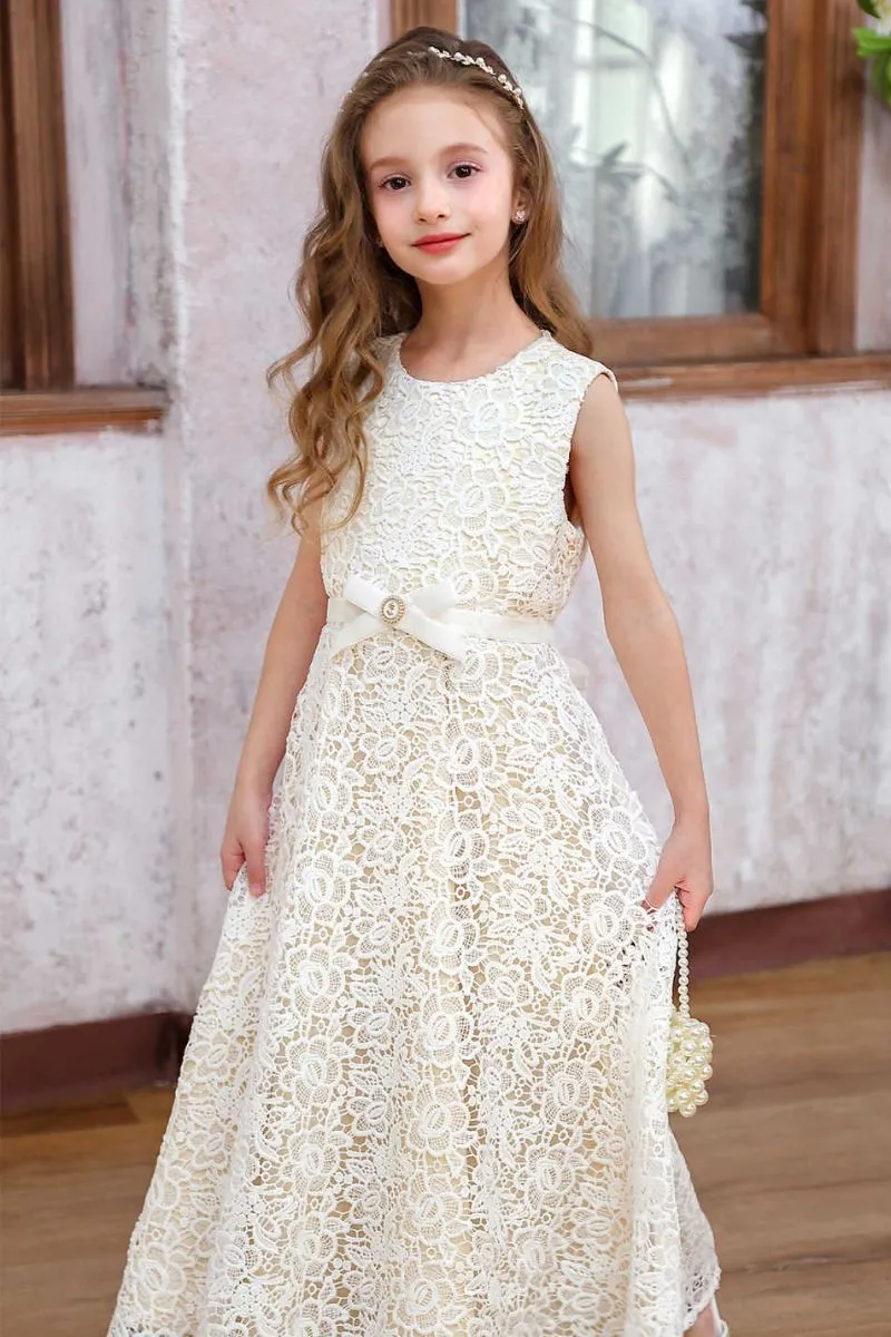 A-Line Maxi lace Flower Girl Dress CF0364 sold by Cocomelody product image thumbnail 4