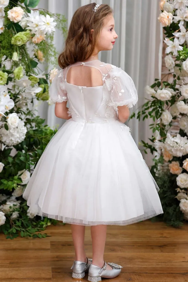 A-Line Midi Tulle Flower Girl Dress CF0363 sold by Cocomelody product image thumbnail 2