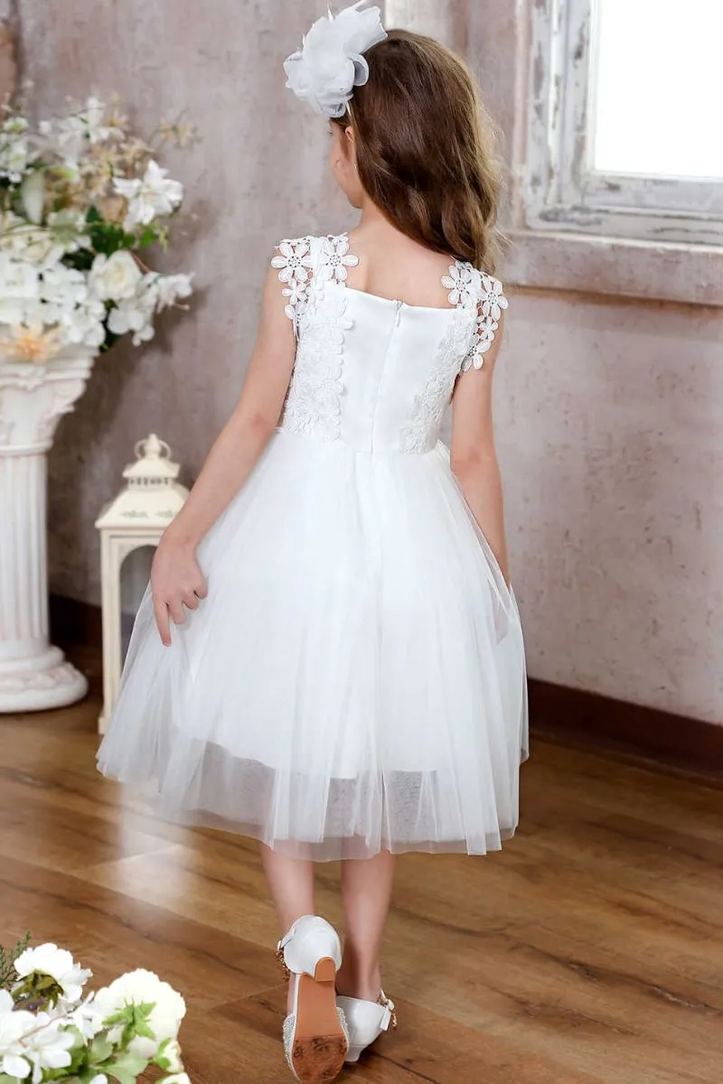 A-Line Midi Tulle Flower Girl Dress CF0362 sold by Cocomelody product image thumbnail 2