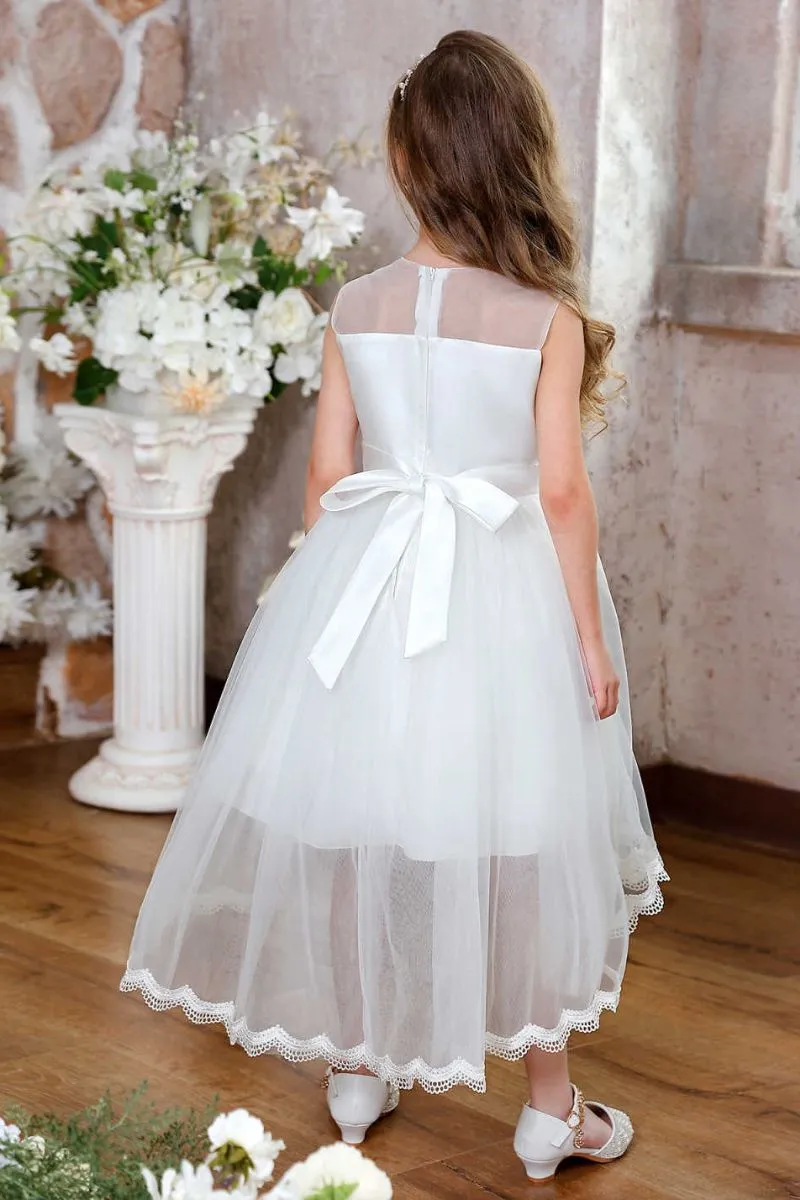 A-Line High-Low Tulle Flower Girl Dress CF0361 sold by Cocomelody product image thumbnail 2