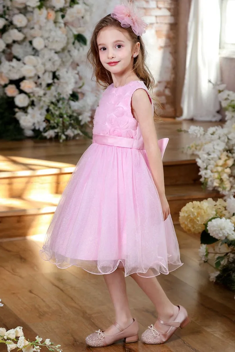 A-Line Midi Tulle Flower Girl Dress CF0360 sold by Cocomelody product image thumbnail 4