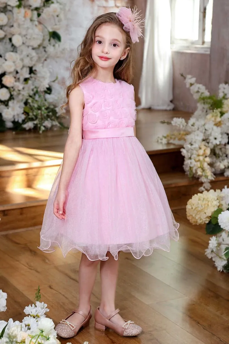 A-Line Midi Tulle Flower Girl Dress CF0360 sold by Cocomelody