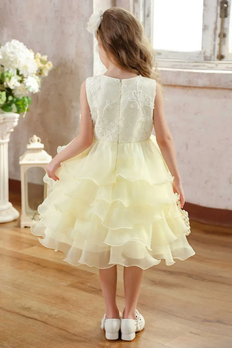 Ball Gown Midi Organza Flower Girl Dress CF0359 sold by Cocomelody product image thumbnail 2