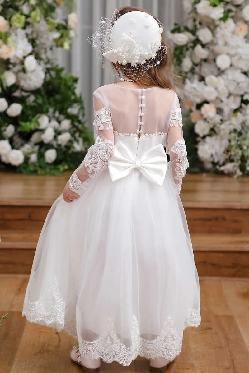 A-Line Maxi Tulle Flower Girl Dress CF0357 sold by Cocomelody product image thumbnail 2