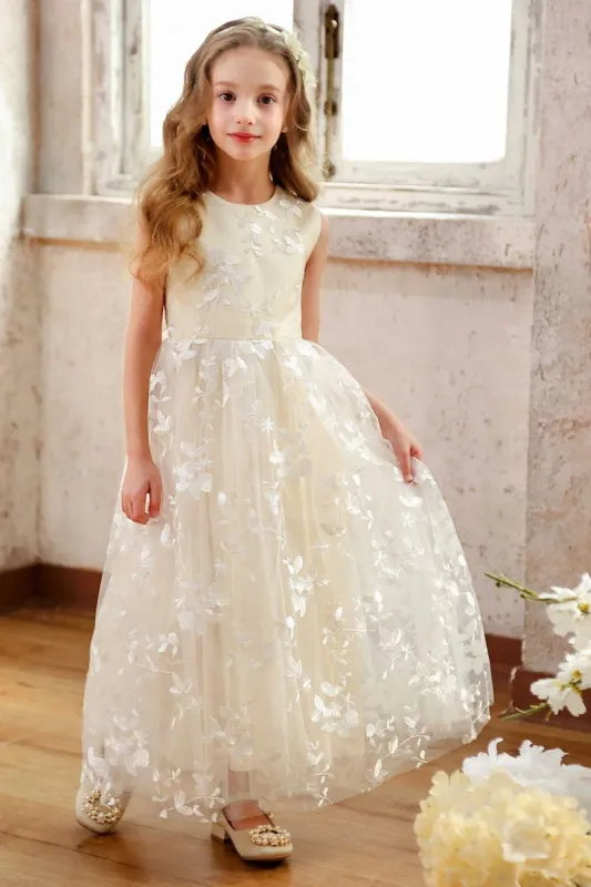 A-Line Maxi Lace Flower Girl Dress CF0355 sold by Cocomelody