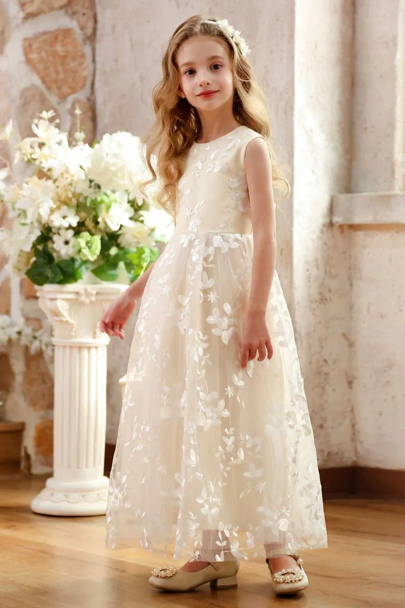A-Line Maxi Lace Flower Girl Dress CF0355 sold by Cocomelody product image thumbnail 4