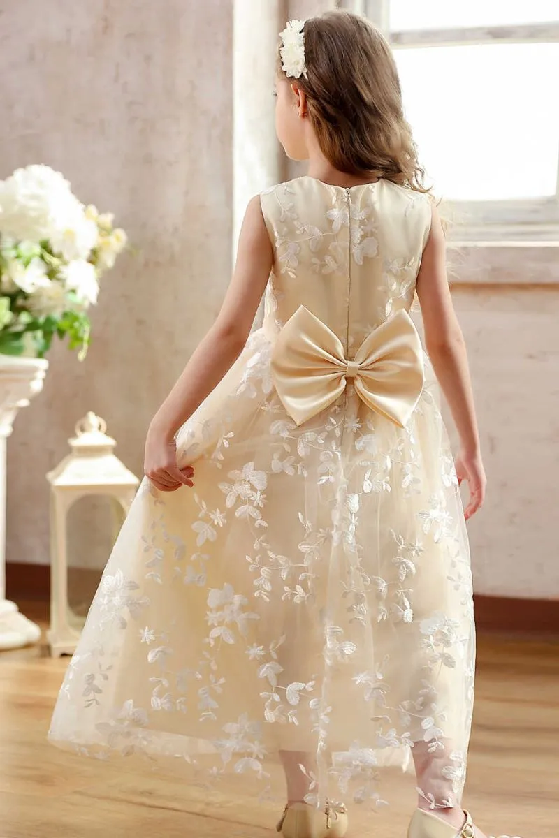 A-Line Maxi Lace Flower Girl Dress CF0355 sold by Cocomelody product image thumbnail 2