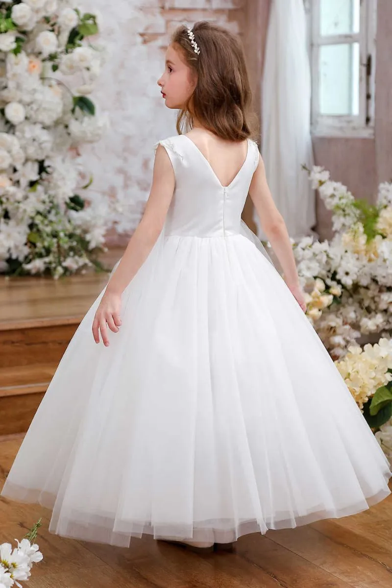 A-Line Maxi Tulle Flower Girl Dress CF0353 sold by Cocomelody product image thumbnail 2