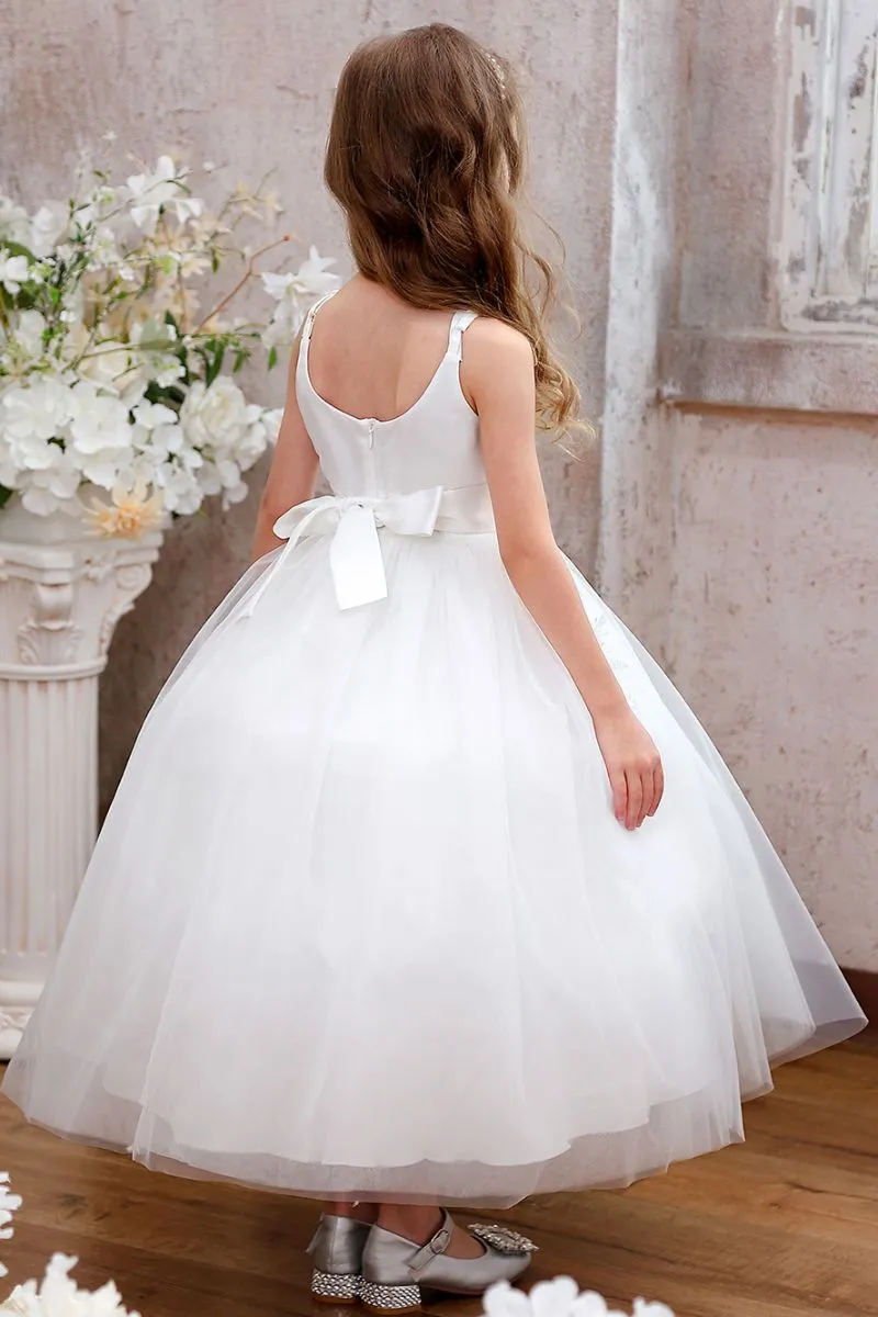 A-Line Midi Tulle Flower Girl Dress CF0352 sold by Cocomelody product image thumbnail 2