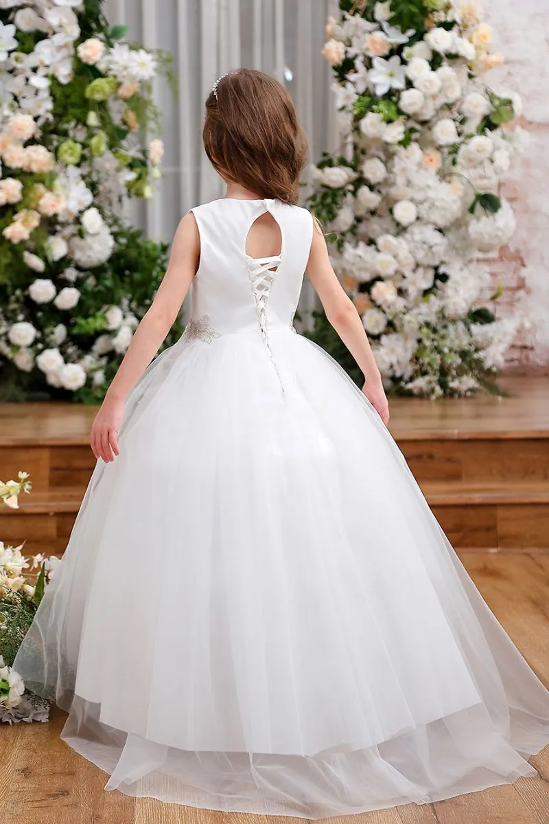 A-Line Maxi Tulle Flower Girl Dress CF0350 sold by Cocomelody product image thumbnail 2