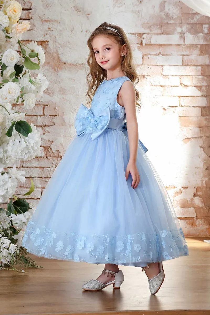 A-Line Midi Tulle Flower Girl Dress CF0349 sold by Cocomelody product image thumbnail 5