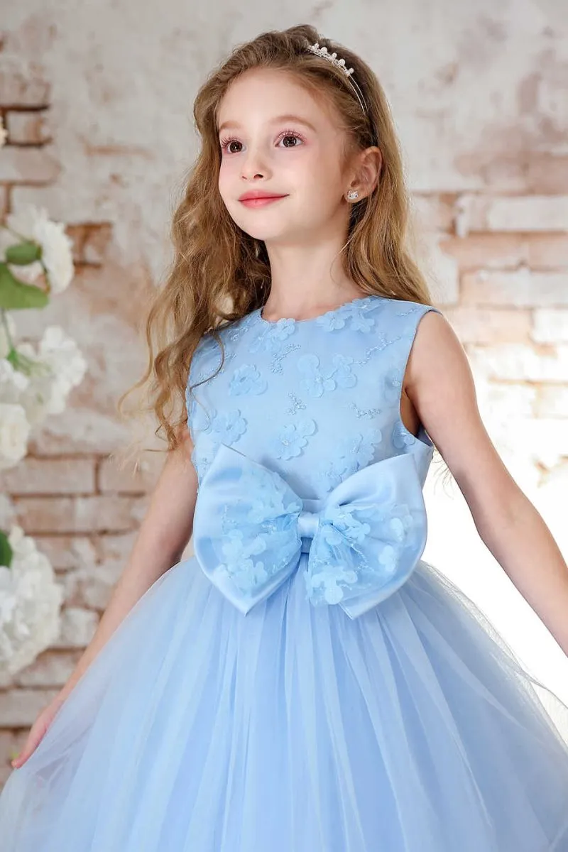 A-Line Midi Tulle Flower Girl Dress CF0349 sold by Cocomelody product image thumbnail 4