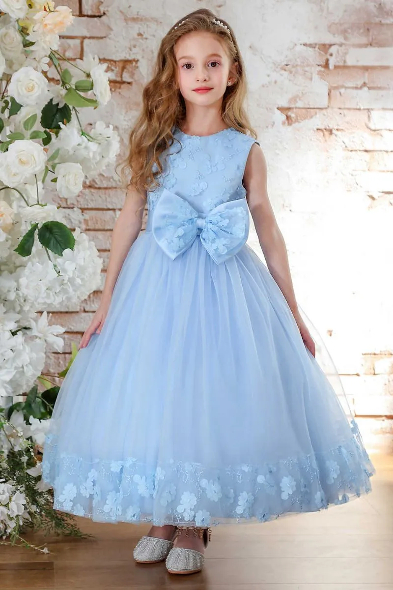 A-Line Midi Tulle Flower Girl Dress CF0349 sold by Cocomelody