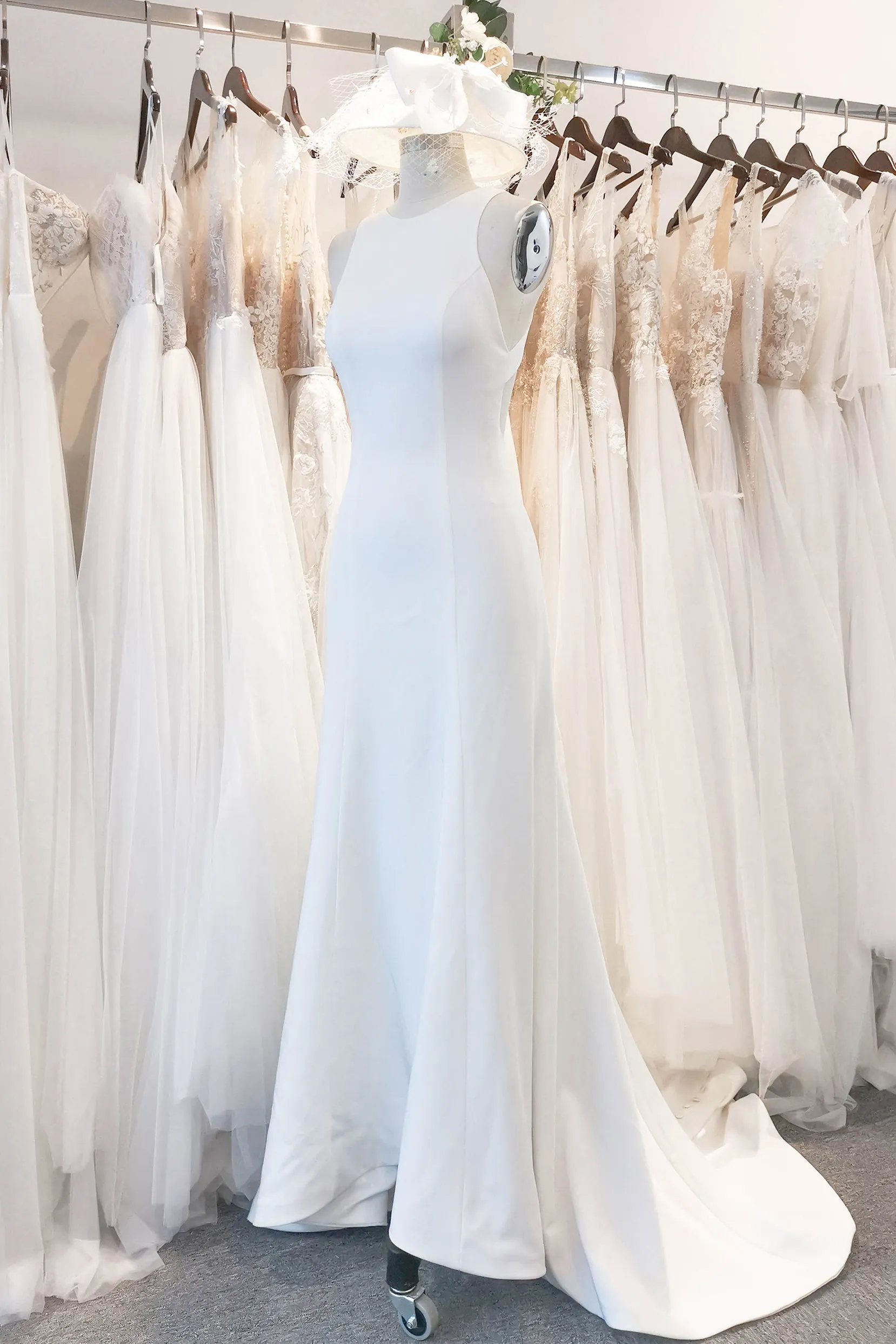 Mermaid Sweep-Brush Train Stretch Satin Wedding Dress CW3122 sold by Cocomelody product image thumbnail 3